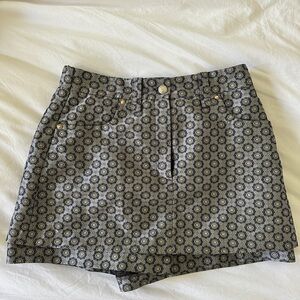 Maje Silver Geometric High Waist Shorts